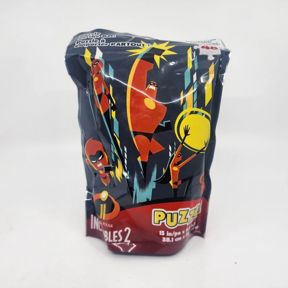 Disney Pixar Incredibles 2 Puzzle On The Go 48 Piece Resealable Travel Bag